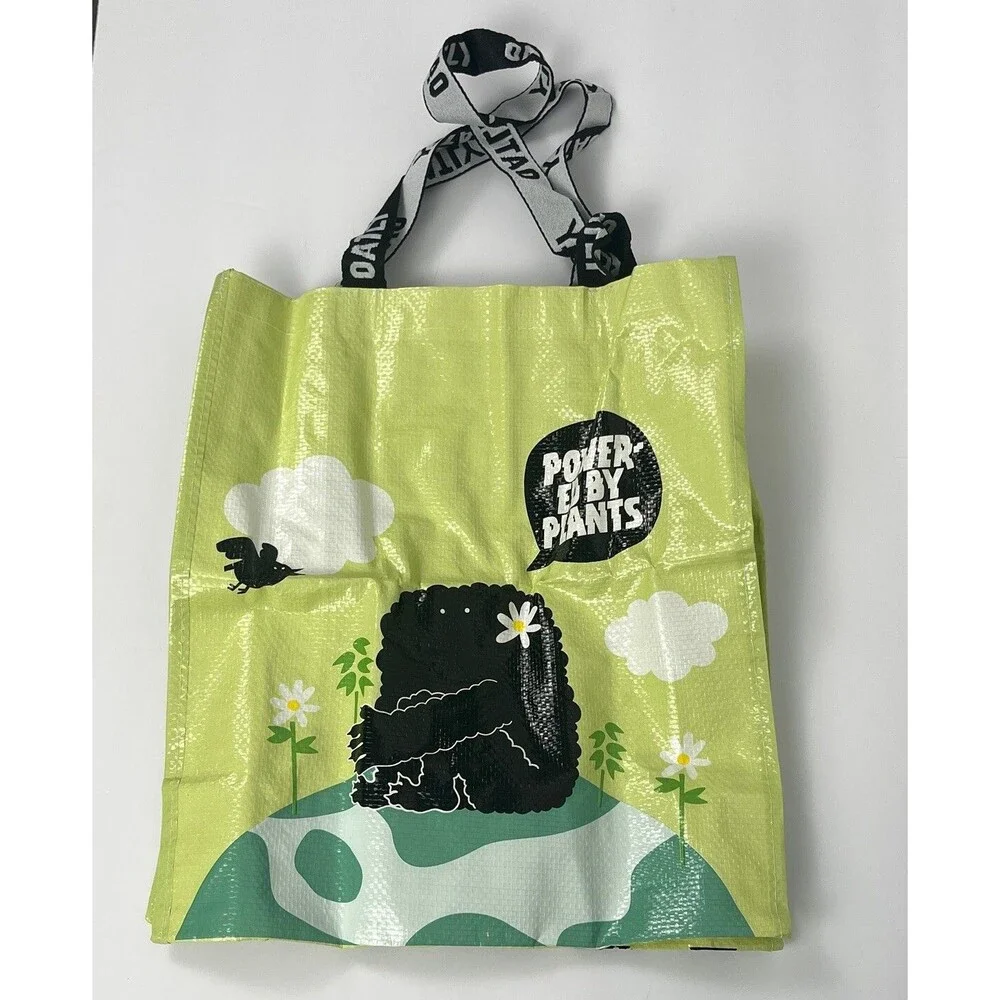Shopping Tote Lot 2 Reusable Market Shopper Bags Dual Strap Carryall Oatly 14x12